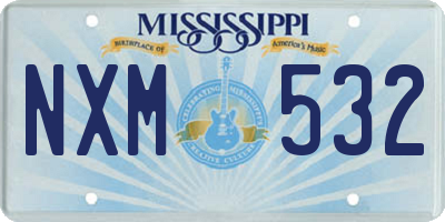 MS license plate NXM532