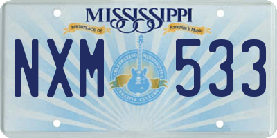 MS license plate NXM533