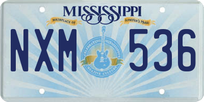 MS license plate NXM536