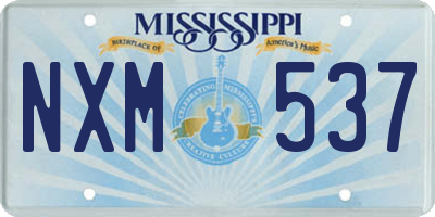 MS license plate NXM537