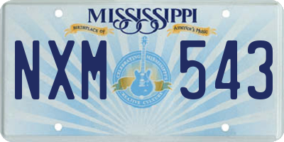 MS license plate NXM543