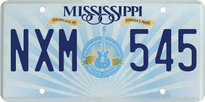 MS license plate NXM545