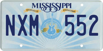 MS license plate NXM552