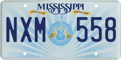 MS license plate NXM558