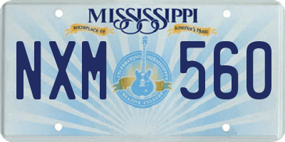 MS license plate NXM560