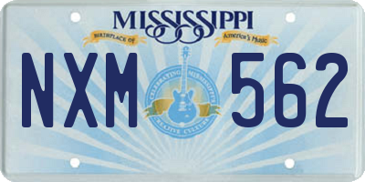 MS license plate NXM562