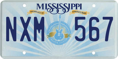 MS license plate NXM567