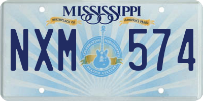 MS license plate NXM574