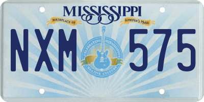 MS license plate NXM575
