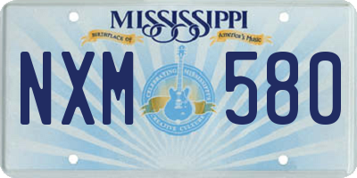 MS license plate NXM580