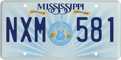 MS license plate NXM581