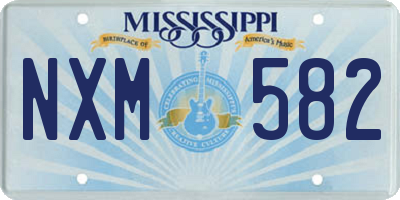 MS license plate NXM582