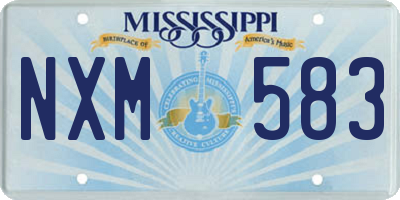 MS license plate NXM583
