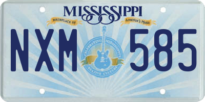 MS license plate NXM585