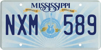 MS license plate NXM589