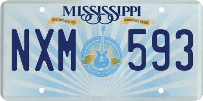 MS license plate NXM593