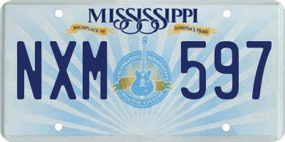 MS license plate NXM597