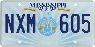 MS license plate NXM605