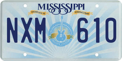 MS license plate NXM610