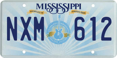 MS license plate NXM612
