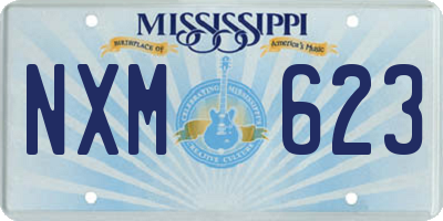 MS license plate NXM623