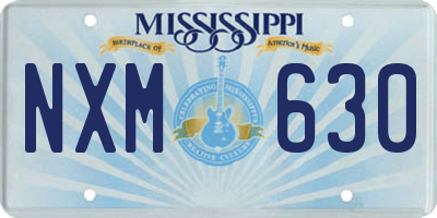 MS license plate NXM630