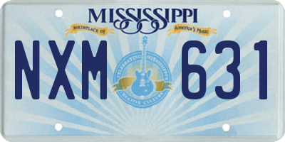 MS license plate NXM631