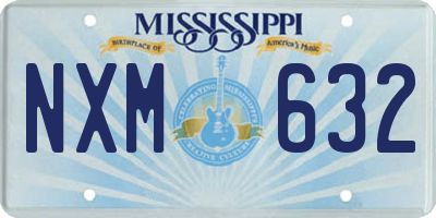 MS license plate NXM632