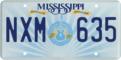 MS license plate NXM635