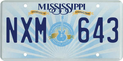 MS license plate NXM643