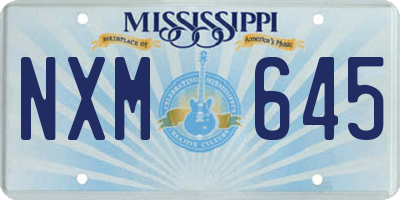 MS license plate NXM645