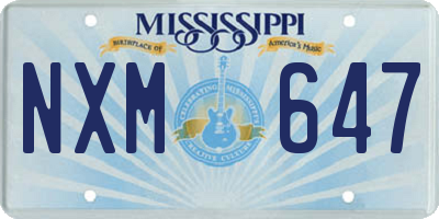 MS license plate NXM647