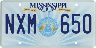 MS license plate NXM650