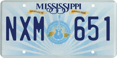 MS license plate NXM651