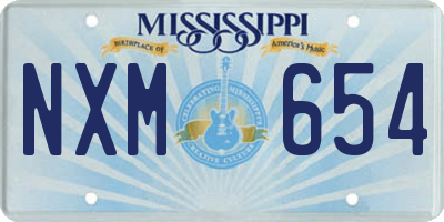 MS license plate NXM654