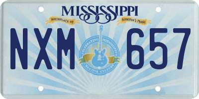 MS license plate NXM657