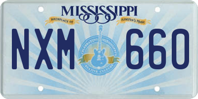 MS license plate NXM660