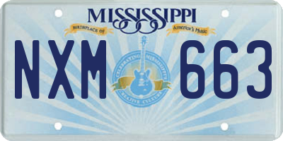 MS license plate NXM663