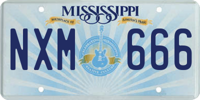 MS license plate NXM666