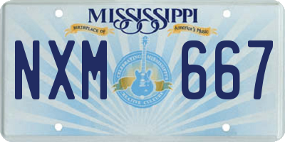MS license plate NXM667