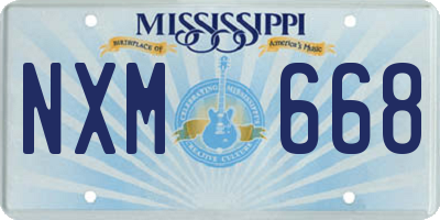 MS license plate NXM668