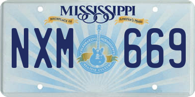 MS license plate NXM669