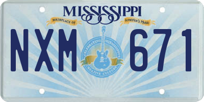 MS license plate NXM671
