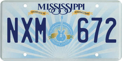 MS license plate NXM672
