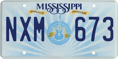 MS license plate NXM673