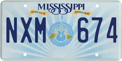 MS license plate NXM674