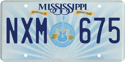 MS license plate NXM675