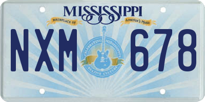 MS license plate NXM678