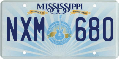 MS license plate NXM680