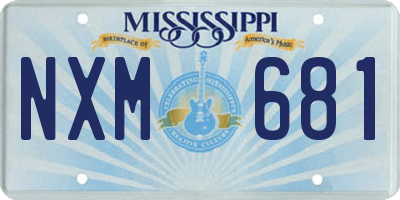MS license plate NXM681